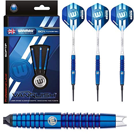 WINMAU Soft-Dart-Set, Blue Vanquish, 18g, 90% Tungsten