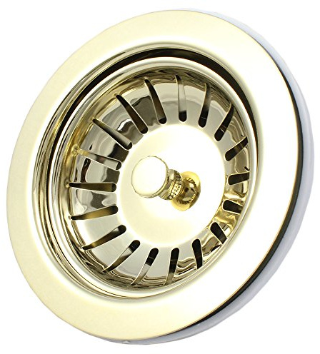 Kitchen Sink Basket Strainer Waste including Plug GOLD