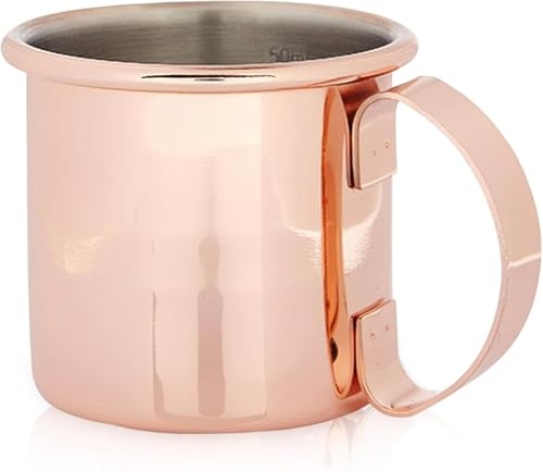 We Can Source It Ltd - Copper Jigger Mug with Measurement Lines – Spirit Measure Tool for Cocktails and Bars – Reusable and Ideal for Professional - Lined at 10ml, 25ml, 35ml, and 50ml (60ml Straight)