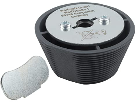 wolfcraft Borrstöd för hålsågar, Ø 46-62 mm I 5951000 I Styrning för hålsågar för att kunna borra jämna, centrerade förstoringar av betliga hål