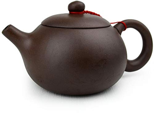 Teekanne Chinesische Gongfu cha Xishi Kanne, 210 ml, violette Tonkeramik, Zini für losen Tee (dunkelbraun)
