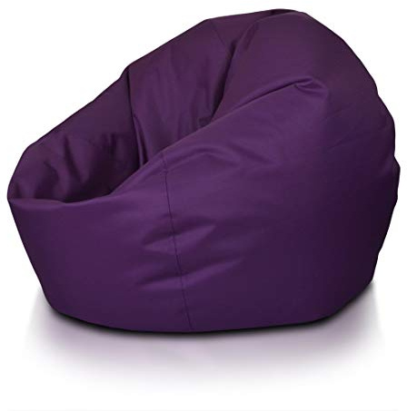Ecopuf - Sitzsack Sessel Lila Größe L - Schlumpf zum Sitzen im Innen- und Außenbereich - Puff aus reißfestem und wasserdichtem Stoff - Füllung aus Polystyrolkugeln - Größe 95 x 65 cm