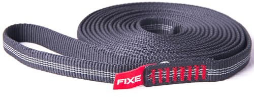 FIXE Kletterschlingen aus Polyamid, genähter Bandring, 16 mm, dunkelgrau, 240 cm, hohe Festigkeit 22 kN und Haltbarkeit, Industriering