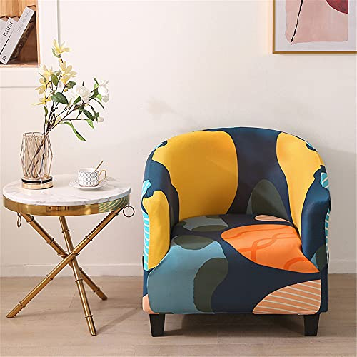 Highdi Sesselschoner Sesselüberwurf mit Elastisch Stretch Husse, Club Chair Schonbezug Sofabezug mit hoher Dehnung Sessel für Clubsessel Cocktailsessel Loungesessel (Farbblock)