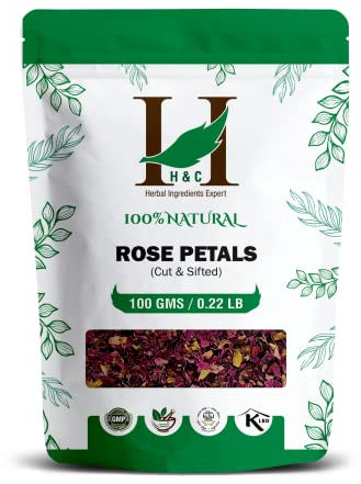 H&C Rose Petals (Cut and Sifted) - 100g Pack | Herbal Tea Ingredient | Loose Tea