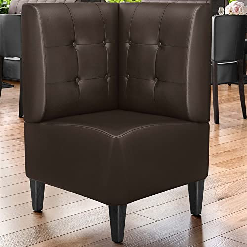 GGMMÖBEL Miami | Gastro Eckbank | B:H 64 x 103 cm | Braun | Chesterfield Button | Leder | Bistro Eckbank