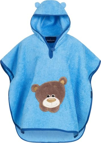 Morgenstern Badeponcho Kinder 1–3 Jahre mit Kapuze – 100% Baumwolle OEKO TEX® Handtuchponcho Kleinkind – Weicher Strandponcho mit Motiv