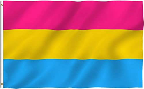Pansexual Flag, Bandera Pansexual 90x150 Mm 1 Pieza Con Rayas Cosidas, Bandera Transexual Lgbt Orgullo Con Anillo De Latón, Colorido, Resistente a La Decoloración Uv, Paz/Igualdad