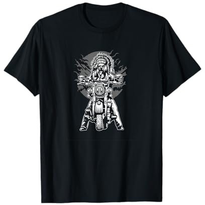 Indian Chief Skull Motorrad T-Shirt