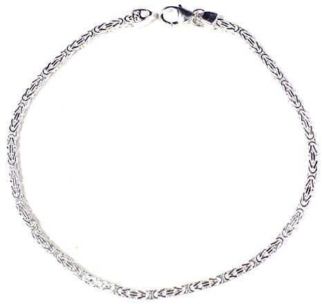 Original italienisches Byzantiner Königsarmband 925 Silber 2mm breit 15 cm Silberarmband Armband Damen Herren Schmuck ab Fabrik tendenze Italy