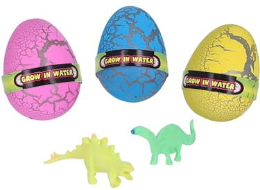 Smiffys Dinosaur Growing Hatch Eggs, 12pcs Assorted Colours, in Display Box, Leisure Products Fancy Dress, Child Dress Up Jokes & Novelties
