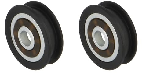 Amig - Roulements pour Moustiquaire | Lot de 2 Unités | Ø 21 mm | Roulement à Billes avec Rainure pour Guide | Pour Fenêtres Coulissantes Anti-Moustiques | Nylon Noir