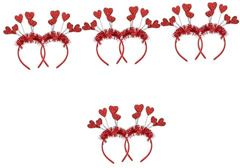 minkissy 8pièces Bandeau Cœur Sequins Accessoire Festif Pour Saint-valentin De Décoration De Tête Pour Fête Et Célébration