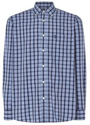 El Búho Nocturno Camisa Hombre Manga Larga - Invierno 100% Algodón Franela Cuadros o Popelín Antiarrugas - Bolsillo Tallas Grandes Holgada Button-Down Shirt - 50% Bambú, 50% Poliéster, Azul 0310, XL