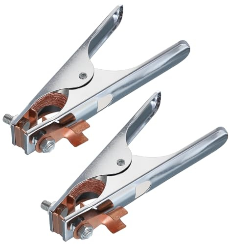 sourcing map 300A Welding Ground Clamp, A-Shape Welder Machine Grounding Clamp Earth Ground Cable Wire Clip Iron Chrome Plated for Welding Machine Pack of 2