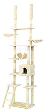 Katzen-Kletterbaum, Kratzbaum, vom Boden bis zur Decke, Heimtierbedarf, Katzen-Klettergerüst, Holz, zweireihig, durch Tianzhu, Katzenregal, Kratzbaum, Kratz-Aktivitätszentrum, großes Katzen-Kratzbrett