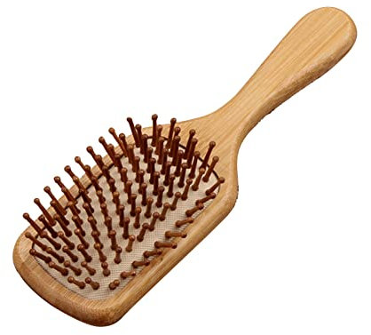 ANKROYU Cepillo Para El Cabello Con Paleta De Bambú, Cepillo Para El Cabello Con Paleta De Bambú Suave, Cepillo Para El Cabello De Bambú Ergonómico, Herramienta De Peinado Para Peluquería En Casa