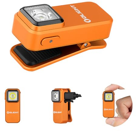 OLIGHT Oclip Mini clip-Taschenlampe Rot-Weiß-Doppellicht 300LM 70M | Mini Taschenlampe mit Magnetische, wiederaufladbar, mit Aufhängeöse, wasserdicht nach IPX5, geeignet für Outdoor und Notfälle