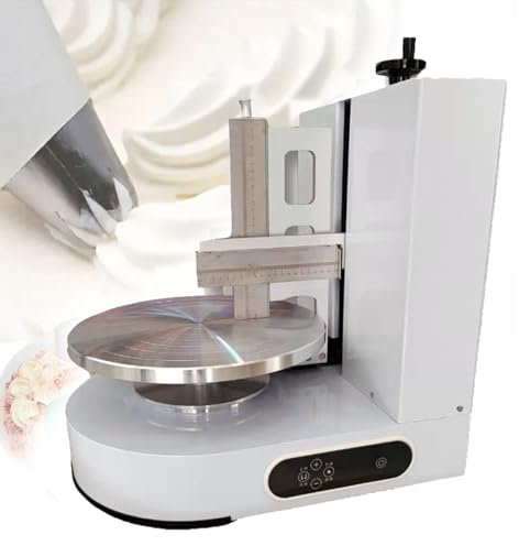 Oiyekntd Cake Decorating Machine Cake Cream Spreading Coating Smearing Machine Automatic Cake Cream Smoother Adjustable Cake Scraper for 4-12inch Cake,White