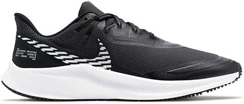 NIKE Quest 3 Shield CQ8894 - Zapatillas deportivas para hombre, color negro/gris ahumado oscuro, blanco/plateado metálico 001, talla 43, Negro Gris Humo Oscuro Blanco Metálico Plateado, 43 EU