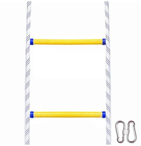 Strickleiter for Feuerleiter – 2/3/4-stöckige Notfallleitern, Seilleiter for Erwachsene mit Haken, schnell einsatzbereit, kompakt und wiederverwendbar (Size : 5M)
