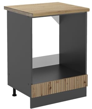 Vicco Herdumbauschrank R-Line, Artisan-Eiche, 60 cm | ✓ Backofennische · AP Eiche inkl. · Höhenverstellbare Füße · ✓ Frei kombinierbar · Einfache Integration ✓