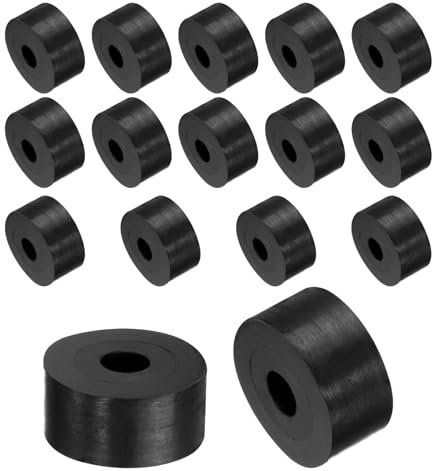 QUARKZMAN 16Stk Gummi Unterlegscheiben Gummispacer 20mm Außendurchmesser 6mm Innendurchmesser 10mm Höhe Runde Antivibrationspacer Gummibuchsen Grommets Dicke Gummischeiben für Auto Zubehör
