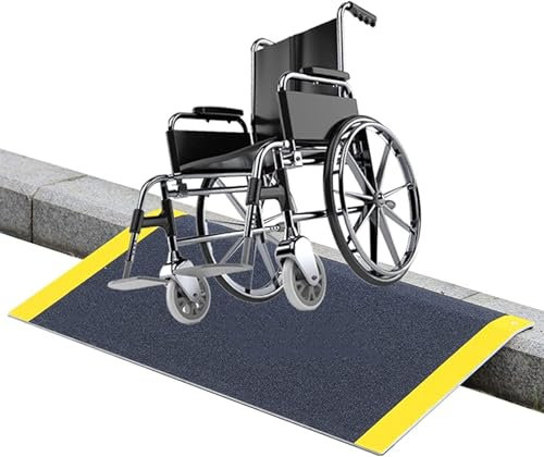QYMLSH Aluminium-Rollstuhlrampe, rutschfeste Schwellenrampe, Hilfskletterbrett Fürs Auto, Tragbare Behindertenrampen for Den Innen- Und Außenbereich, Auffahrtsrampe for Roller(80cm x 40cm)