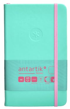 Antartik Notizheft mit Gummiband, fester Einband, A6, glatte Blätter, rosa und türkis, 100 Blatt, 80 g, FSC