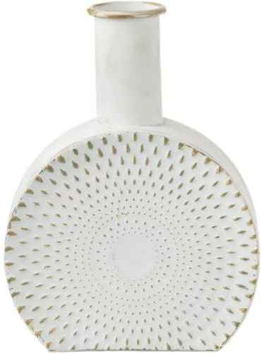 Dianzan Florero De Metal, Jarrones Redondos De Estilos Antiguos para Flores Secas, Jarras De Leche De Granja, Florero Rústico para Hogar