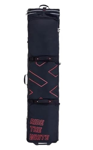 SLAHAJ Skitasche Ski Board Bag Ski-Board-Tasche Mit Rollen, Furnier-Taschen, Doppel-Board-Tasche, Ski-Baseball-Trolley-Tasche, Ski-Taschen, Trockene Und Nasse Trennung(Black 38x160cm)