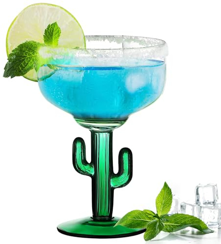 Kaktus-Margarita-Gläser, langlebiger Kaktus-Cocktail, bleifreie Kaktus-Gläser, einzigartige gefrorene Cocktailgläser mit Pflanzenmotiven, Weinprobiergläser für Urlaub, Party, Abendessen, Festival