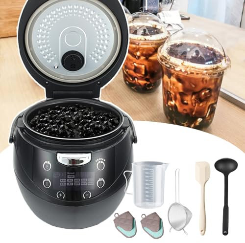 Vaporiera elettrica commerciale, 900 W automatica per tapioca con rivestimento antiaderente, include 5 accessori per una cottura efficiente
