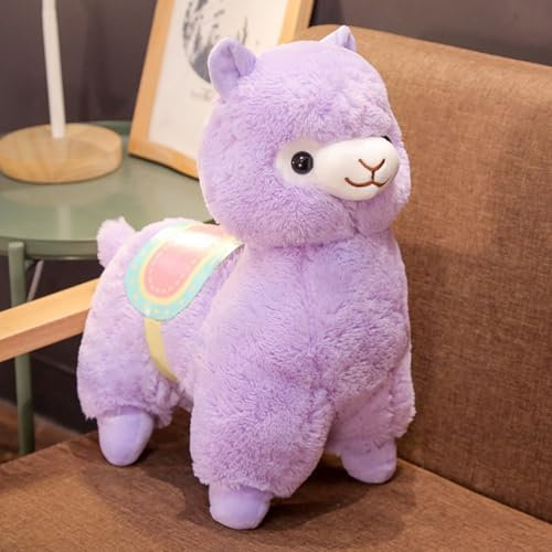 Uixxducc Alpaka Kuscheltier, Alpaka Plüschtier Stofftier, Plüsch Spielzeug Lama Stofftier Lama Kissen, Geschenk für Kinder Mädchen Jungen (30cm,Lila)