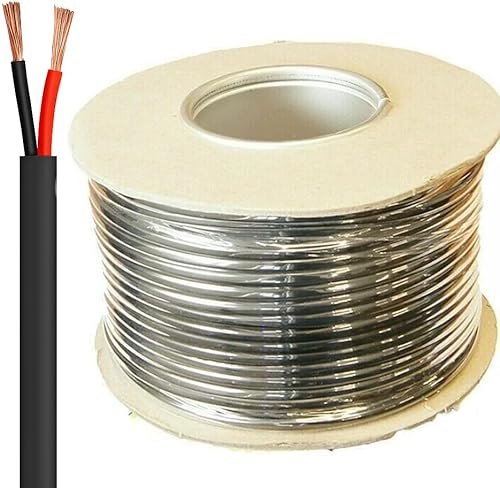 Twin 2 Core Cable for 12V/24V – Thin Wall Wire – 0.5mm² to 3.0mm² – 11A to 33A Rated – Automotive & Marine – Red & Black – 5m to 100m (25 amps 2.0 mm, 10 Meter)