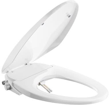 SR SUN RISE Non-Electric Bidet Toilet Seat with Dual Nozzles for Feminine & Rear Wash, Adjustable Pressure, Ambient Water Temperature, Self-Cleaning Nozzles, Easy Installation for Elongated Toilets