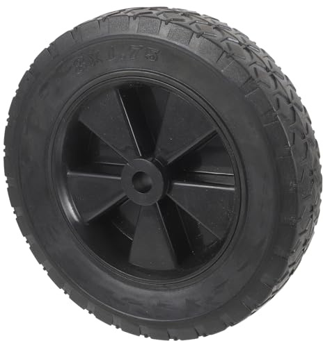 GARIOUANS Ruota di Ricambio in Gomma per Carrello da Giardino e Tagliaerba Antiscivolo e Ammortizzante Compatibile con Trolley e Carriola Utility Nero Diamond Pattern