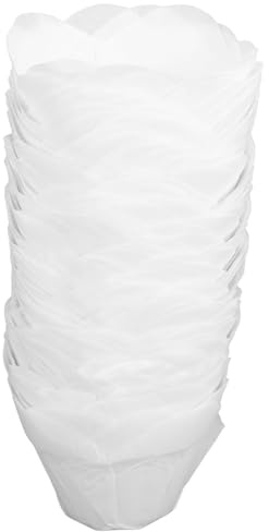 Housoutil 200 Caissettes à Cupcakes Lotus en Papier Sulfurisé Blanc Taille Moyenne Résistantes aux Graisses Moules à Muffins Antiadhésifs pour Pâtisserie Mariage Anniversaire et Fêtes