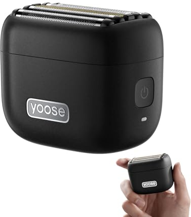 Yoose MINI 5 Bart Rasierer Herren Elektrisch, Tragbarer Beard Trimmer Men Trockenrasierer Nassrasierer Epilierer Männer IPX7 Wasserdicht, Wiederaufladbar mit USB C, Schwarz