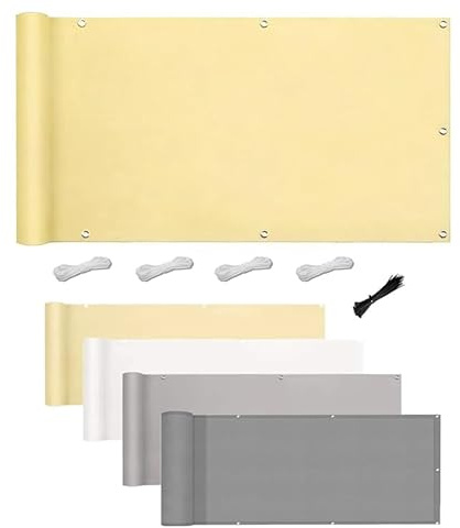 Vela Ombreggiante Impermeabile - 4x8M Giallo chiaro - Telo Parasole per Esterni, Tenda Vele Ombreggianti Telo Parasole con Fune e Occhiellato Protezione UV Tenda a Vela per Giardino Terrazza