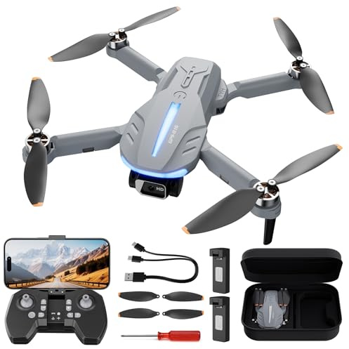 B16 GPS Drohne mit Kamera 4K für Erwachsene, Bürstenloser Motor, 5G FPV RC- Quadrocopter mit Auto Rückkehr & Auto Folgen, Flugzeit 50 Minuten, C0 Faltbar Drohne für Anfänger, unter 249g