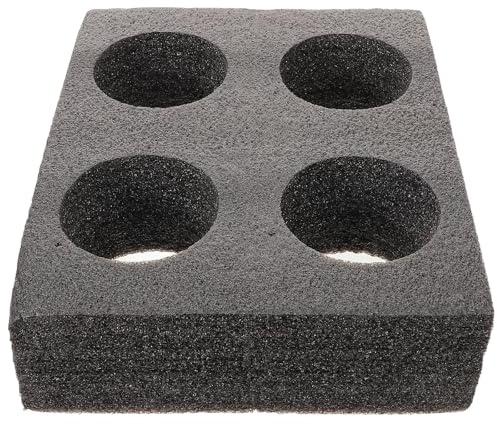 VICASKY Bandeja para Bebidas Compartimentos para 5 Vasos Soporte Portavasos Negro de Espuma Perlada para Llevar Tazas de Café y Té en Eventos Reutilizable