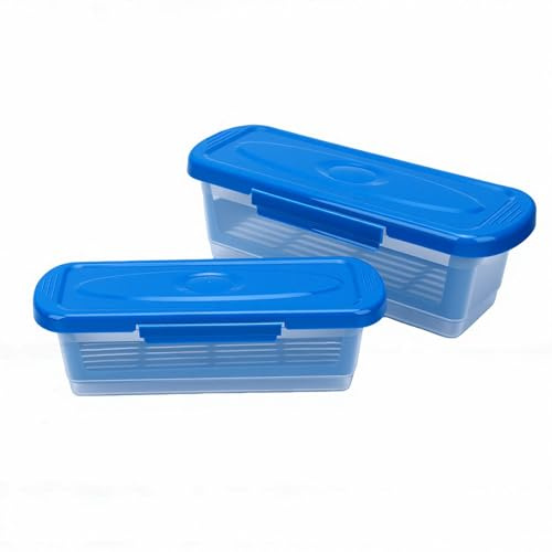 Xiuganpo Ciotola per Pastella, Confezione da 2 Shaker per Impanare Senza Disordine con Vassoio Setaccio Incorporato e di Rivestimento Uniforme, Ciotola per Impanare con Coperchio per Pesce, Pollo