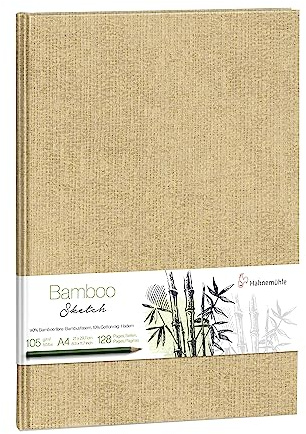 Hahnemühle Skizzenbuch Bamboo 105g/m², DIN A4, 64 Blatt, Portraitformat, naturweiß