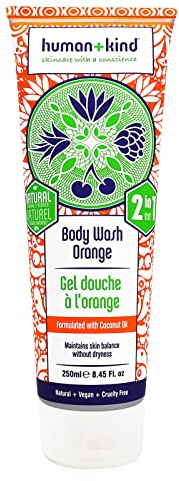 Human+Kind Body Wash - Natural, Moisturizing Body Soap with Coconut Oil - A Gentle, Soothing Cleanse for Dry, Sensitive Skin - Three Fresh Scents: Orange, Grapefruit, and Apple and Herbs - 8.45 oz