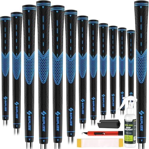 SAPLIZE G30 Classic Series Rubber Golf Grips, 13 Grips, 4 Colors Available, Standard/Midsize/Oversize Anti-Slip Rubber Golf Club Grips