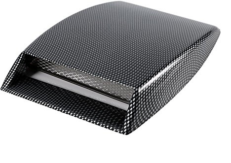 Scoop Air Flow Vent Hood, Universal Car Air Flow Aspirazione Scoop Turbo Bonnet Vent Cover Sticker Hood Nero(Fibra di carbonio)