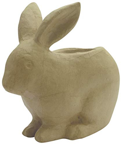 Décopatch HD054C - Übertopf aus Pappmaché, Kaninchen, 19x10x18,5cm Wasserfest, 1 Stück