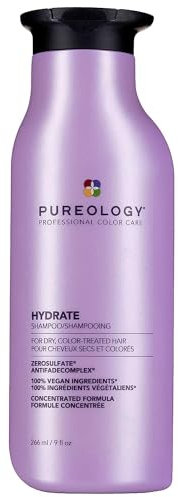 Pureology Hydrate, Moisturising Shampoo, For Medium to Thick Dry, Colour Treated Hair, Vegan Formulas, Sulphate Free, 266ml