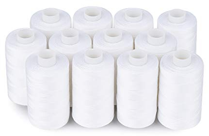 Simthread Allzweck-Quiltgarn aus Baumwolle, 50 s/3 Fäden, für Näharbeiten etc. – je 450 m (12 weiß).